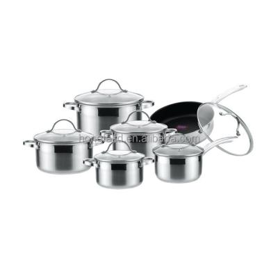 China Kitchen Equipment Wholesale Stainless Steel Pot Sustainable Cookware Set Cookingware Sets Casserole Kitchenware Ollas for sale