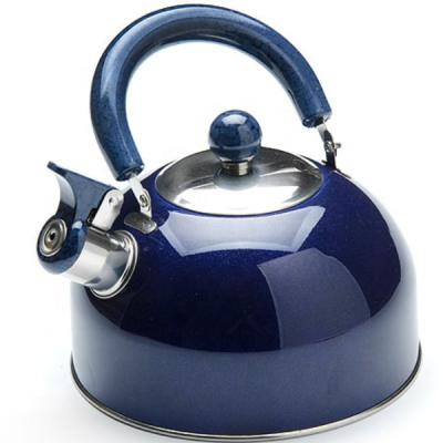 China Viable Tea Kettle Stovetop Whistling Teapot 2.7 Quart Stainless Steel Tea Maker Single Handle Teapot for sale