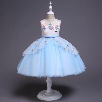 China 2019 Breathable Amazon Girls Unicorn Girls Catwalk Dress Kids Wedding Dress 2019 Kids Dress for sale