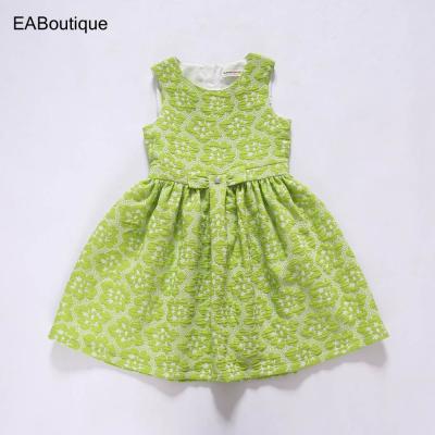 China EABoutique REGULAR Cotton Sleeveless Baby Party and Wedding Print O-Neck Baby Dress 3-7 Year Solid Q0356 for sale