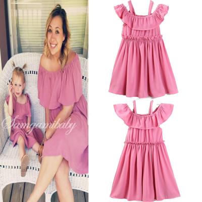 China 2017 foreign trade anti-static European American foreign trade burst skirt rose bride mother and daughter dress for sale