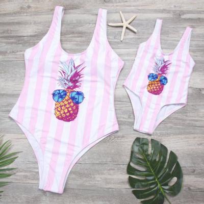 China Striped jumpsuit neutral / male and female print family nylon swimwear, beach pants 2019 new family swimwear for sale