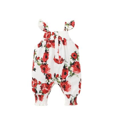 China 2021 Summer New Girls Broken Overalls Baby Flower Suspender Hatsuit Baby Printed Clothes for sale