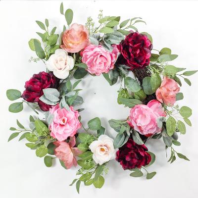 China Wholesale Wedding Home Decor Rose Artificial Dreamy Begonia Garland Fabric 50%/Plastic 12%/Iron 5%/Toad Hot Artificial Peony Bouquet 33% Vendor Decor for sale