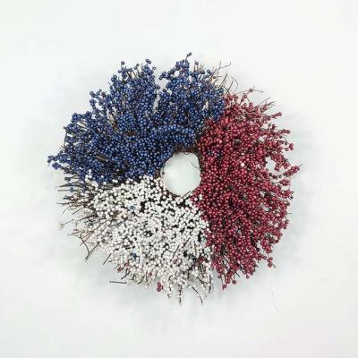 China Grass 80%/foam 20% Pip Plastic Berry Candle Garland blue white orange Berry Rings For Christmas Decorations artificial Hama for sale