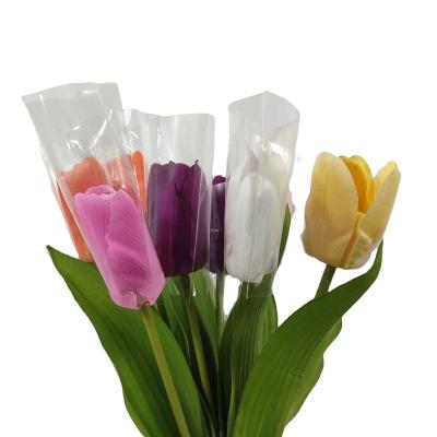 China Hand Felt Fabric/PVC Faux Tulip Simulation Flower For Home PU Decor Wedding Artificial Decorative Tulips Flowers for sale