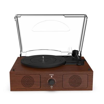 China Support 3 Speeds Vinyl Turntable Built-in Portable Wooden Record Player Belt Portable Stereo Speaker Briefcase for sale