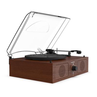 China Portable Stereo Speaker Built-in High End 3 Speeds Built In Speaker Lp Case For Vinyl Lp Turntable Wooden Record Player Turntable for sale