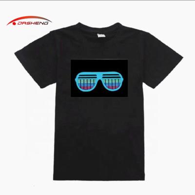 China Wholesale Cotton China Pop Activated Light Luminous Led T Shirt for sale