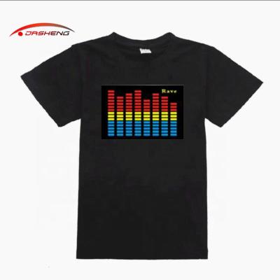 China Cotton New Design Lightweight Led T Shirt With Sound Activated for sale