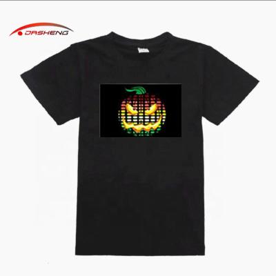 China Cotton Shenzhen Factory 100% Cotton Customized Own Logo EL Panel Led T-Shirt for sale