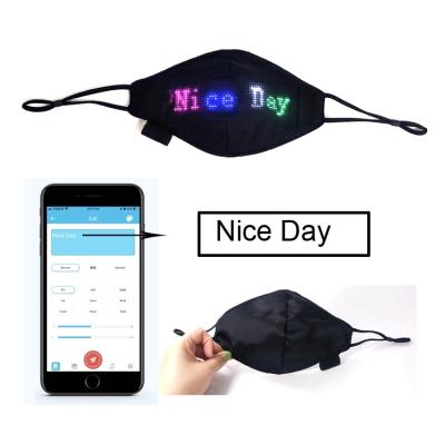 China Blue Programmable App LED Party Supplies Halloween Magic Display Mask Rechargeable Tooth Polyester Mask for sale