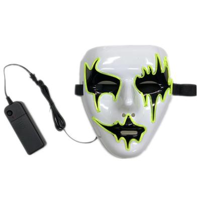 China PP EL Wire Masquerade Praise Light Up Led Glowing Ghost Horror Masks For Dance Party Cosplay for sale