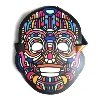 China DiDi Bar Atmosphere Luminescent Mask Noise Controlled Light EL Cold Light Mask Halloween Party Supplies Music Festival LED for sale