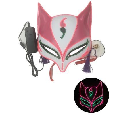 China Halloween Party Supplies Japanese Kabuki Traditional Masks Led Fox Masquerade Pj Party Mask for sale