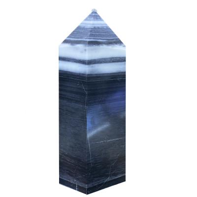 China Feng Shui Factory Price Natural Hand-carved Crystal Point Tai Chi Stone Healing Tower for Decoration for sale