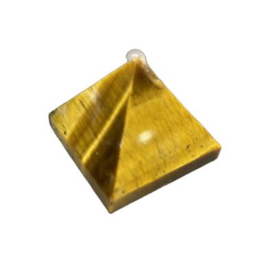 China Feng Shui Wholesale Natural Small Classify Crystal Point Yellow Tiger's Eye Pyramid for Decoration for sale