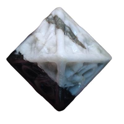 China Feng Shui Wholesale Natural Healing Tai Chi Stone Orgonite Pyramid Taiji Crystal Quadrihedron For Decoration for sale