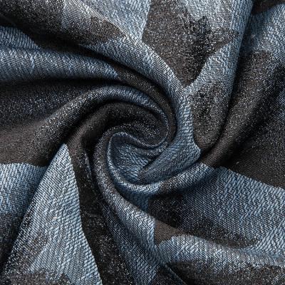 China Hot Selling Polyester Cloth Cotton Canvas Fabric Upholstery Luxury Dark Blue Sofa Bed Cover Dark Blue Jacquard Fabric Curtain Fabric Blackout for sale