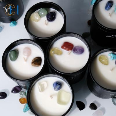 China Personalized Aromatherapy Eco-Friendly Crystal Soy Wax Scented Gift Luxury Sets Candle With Jewels Inside for sale