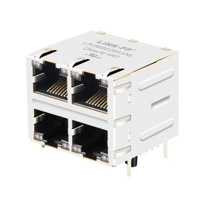 China PCB Factory OEM ODM rj45 8P8C 10G RJ45 Jack Female Connector Base-T 2x2 Port Magnetic Stock for sale