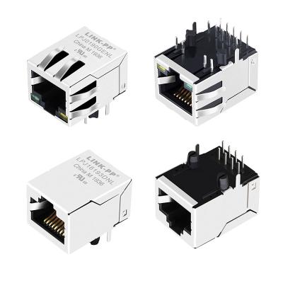 China Ethernet Base-T 5-6605766-9 10/100 RJ45 Single Left Female Connector 8P8C (Non PoE) With LED China RJ45 Jack Suppliers for sale