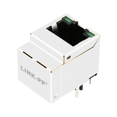 China Ethernet Interface Guangdong Factory 1-1840419-3 100 Base-T Vertical RJ45 Connector Integrated Magnetics with Green/Yellow LED for sale