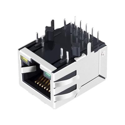 China Ethernet RJ45 10p8c Modular Jack RDA-215BAM1A RB1-215BAM1A Single Base-T Interface RB1-215BAM1A Tab Down Left Female Connector 1000 for sale