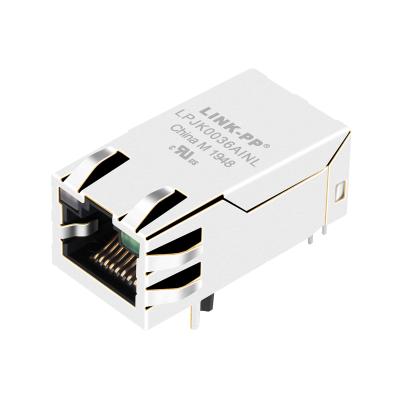 China Ethernet Interface Tab UP Single Port 1000 Base-T 12p8c RJ45 Connector Shielded With LED Modular Jack for sale