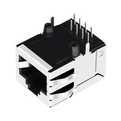 China Low Price RJ45 8P8C Modular Ethernet Interface 6605760-3 10/100 Base-T Jack Shielded Single Left Female RJ45 Connector for sale