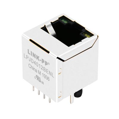 China Ethernet Interface SI-46014-F 1 Port 100 Base-T Tab Up 8p8c Cat5 Vertical RJ45 Jack Network Female Connector With Led for sale