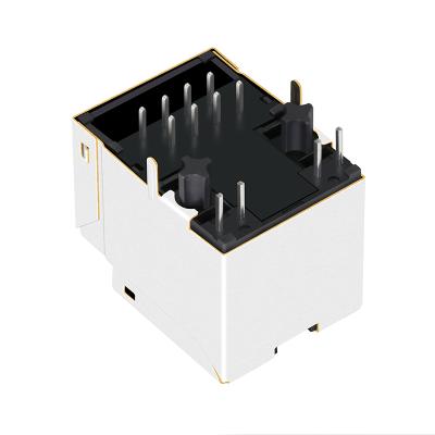 China Ethernet interface HFJV1-E2450-L12 Tab Up 100 Base-T 8 pin 1x1 pin 1x1 port vertical rj45 jack with led network connector for sale