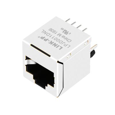 China 8p8c 1 Base-T Left Connector Ethernet Interface 51F-1202ND2NL 100 Magnetic Jack Tab Up Vertical rj45 without led for sale