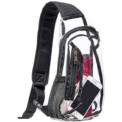 China PVC Functional Sling Backpack Universal Transparent Cross - Custom Cross Small Body Shoulder Bag Men - Body for sale