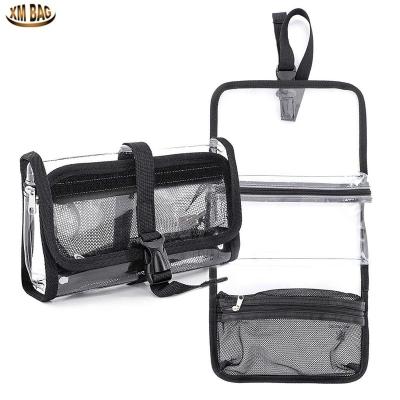 China Large Capacity Clear PVC Makeup Cosmetic Organizer Bags for Men and Women Travel Toiletry Transparent Bag for sale