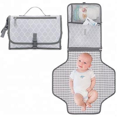 China New Arrival Simple Package Nylon Baby Changing Bag Waterproof Portable Travel Diaper Foldable Mat Baby Changing Mat for sale