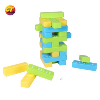 China Outdoor/Indoor Toys 2 in 1 Set and Building Blocks Domino Stack Set Large Rainbow Tower Stacking Toys for sale