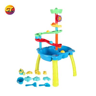 China Outdoor Toys Sand and Water Table for Kids Summer Activity Play Table with Windmill and Mold Kids Sand Water Table Beach Toys for sale