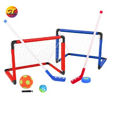 China Outdoor Sport Toys Set 2 In 1kids Outdoor Hockey Goal Soccer Goals Play for sale