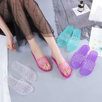 China 2022 Trend Fashion Summer Women Sandals Shoes Clear Crystal Jelly Shoes Ladies Flat Beach Slip-on Summer Women's Sandals Shoes Outdoor Vacation Brida for sale