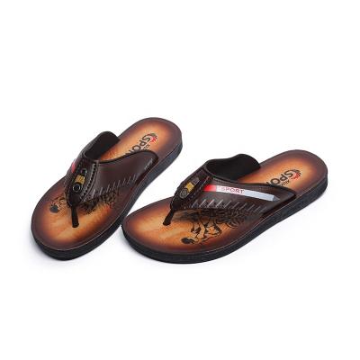 China Fashion Trend Customized PVC Casual Flip Flops Men's Hot Black Strap Logo Outdoor Summer Beach Wholesale Sales Comfort Sports Slippers for sale