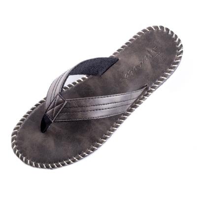 China Anti-Smell Mens Designer Slippers Custom Logo Flip Flop For Boys Comfortable Embossed Print Clear PU Shoes Slip On Shoes For Men for sale