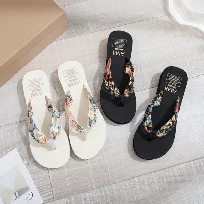 China Cheap Wholesale Women EVA Sandals Anti-odor Fashion Ladies Arc-knot Chanclas Slipper High Heel Flip Flops for sale