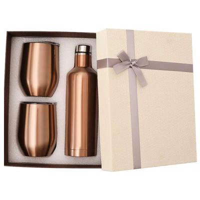 China Sustainable Stainless Steel Wine Bottle Set Thermos Cup Vacuum Eggshell Double Cup Egg Cup Custom for sale