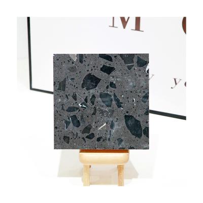 China Modern Wholesale Artificial Terrazzo Tile Factory Customization Terrazzo Tiles Black Series GM-P-B004 With Big Particle Aggregate for sale