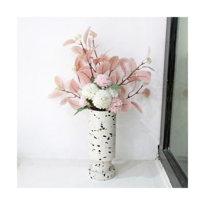 China Art Deco New Modern Luxury Marble Terrazzo Flower Vases for Home Decor with Customized Logo Size Color GM-O-F001 for sale