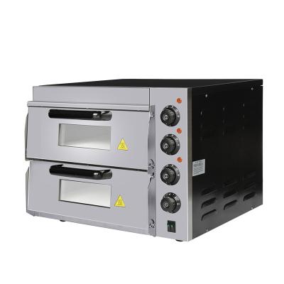 China Electric Snack Factory 2 Layer 2 Tray Pizza Oven With Stone for sale