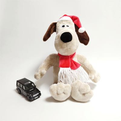 China Cute Embroidered Cute Gromit Dog Christmas Gift Plush Soft Stufed Kids Gift Toys for sale