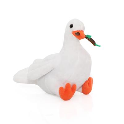 China Decoration Pigeon White Peace Dipped Soft Plush Stuffed Factory Bird Kids Gift Custom Toys for sale