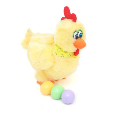 China Factory Made Decoration Soft Plush Hen Electric Chicken Lay Eggs Funny Kids Toys for sale